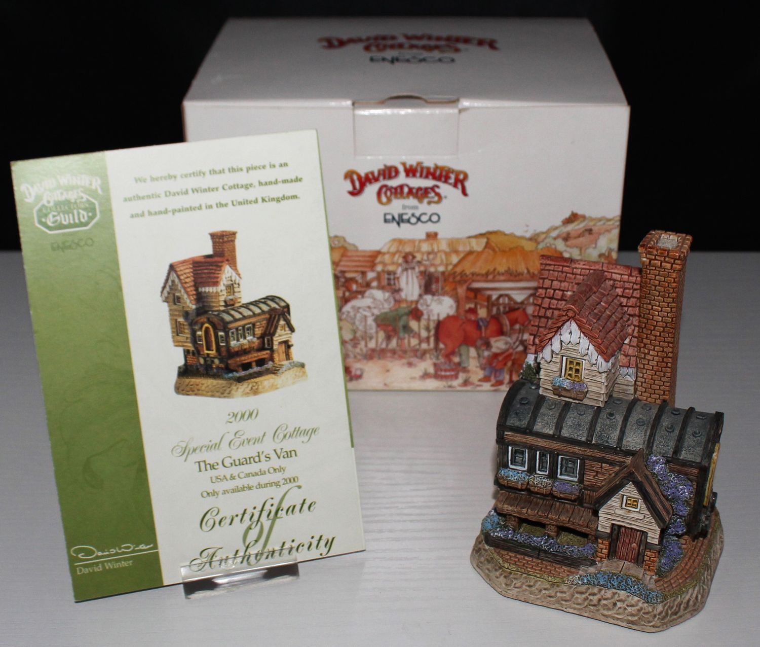 David Winter SIGNED &quot;The Guard&#39;s Van&quot; 2000 Special Event Collection in Box w/COA