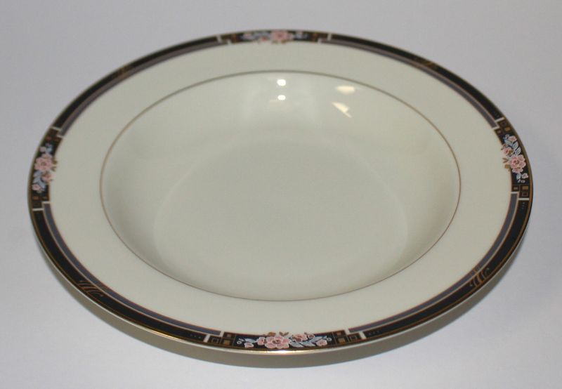 MIKASA Florisse Black L2841 Fine China 8.5" Rim Soup Bowl, Multiple Available