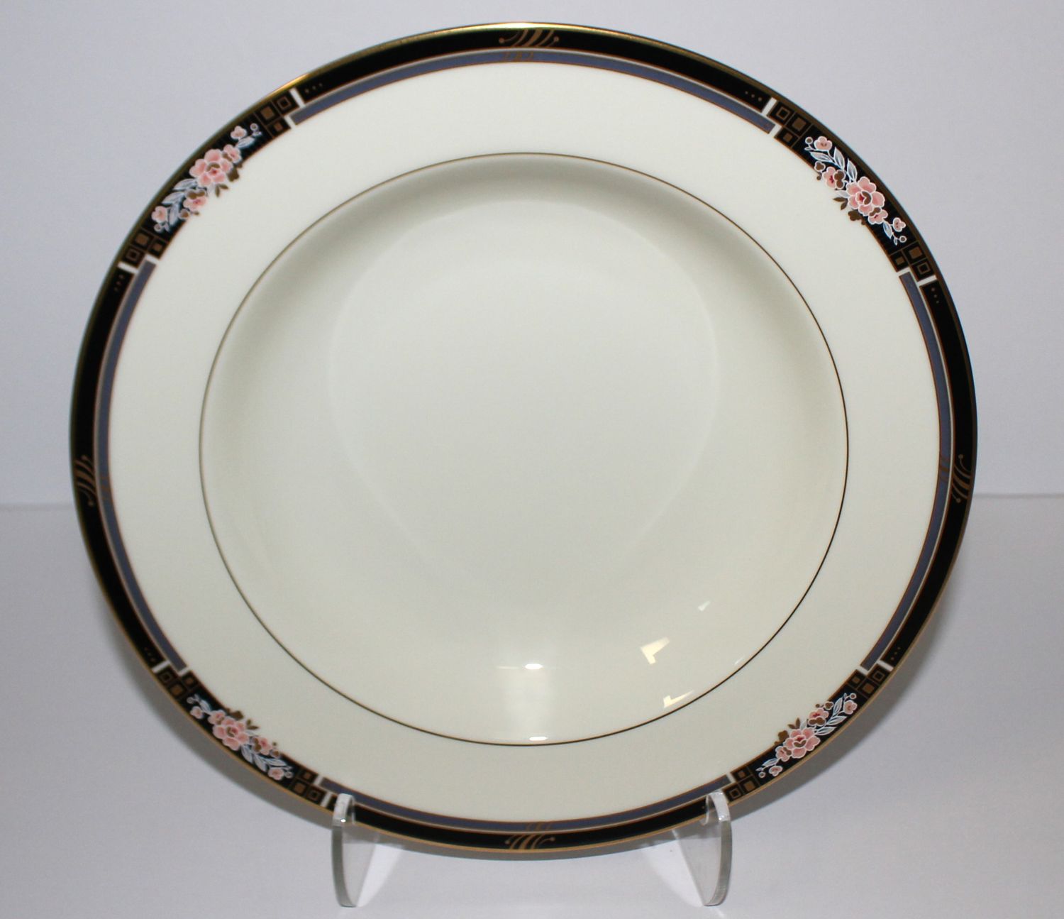 MIKASA Florisse Black L2841 Fine China 8.5&quot; Rim Soup Bowl, Multiple Available