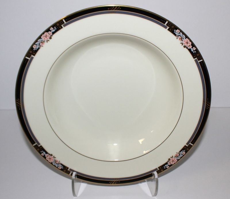 MIKASA Florisse Black L2841 Fine China 8.5&quot; Rim Soup Bowl, Multiple Available