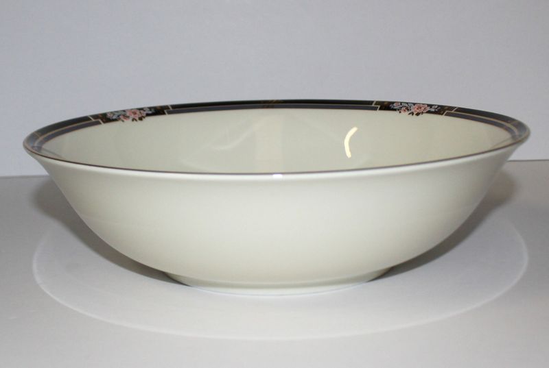 MIKASA Florisse Black L2841 Fine China 9.25" Round Vegetable Bowl