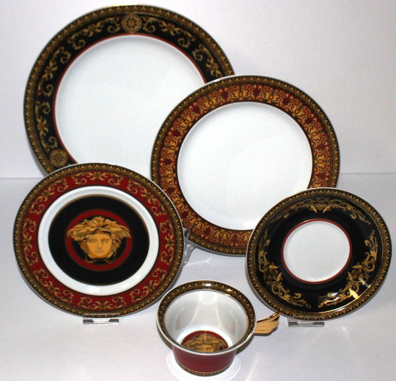 VERSACE by Rosenthal “Medusa Red&quot; 5-Piece Place Setting (Multiple Available) NEW