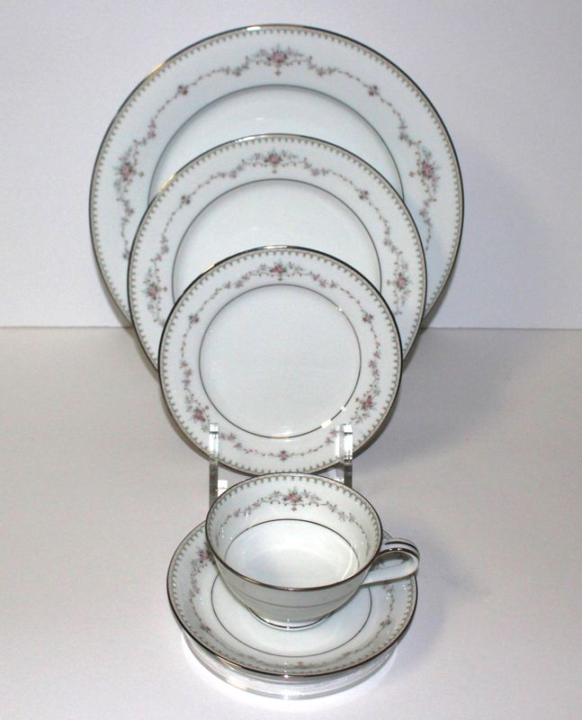 Noritake Fairmont 6102 Platinum Trim 5-Piece Place Setting, Multiple Available