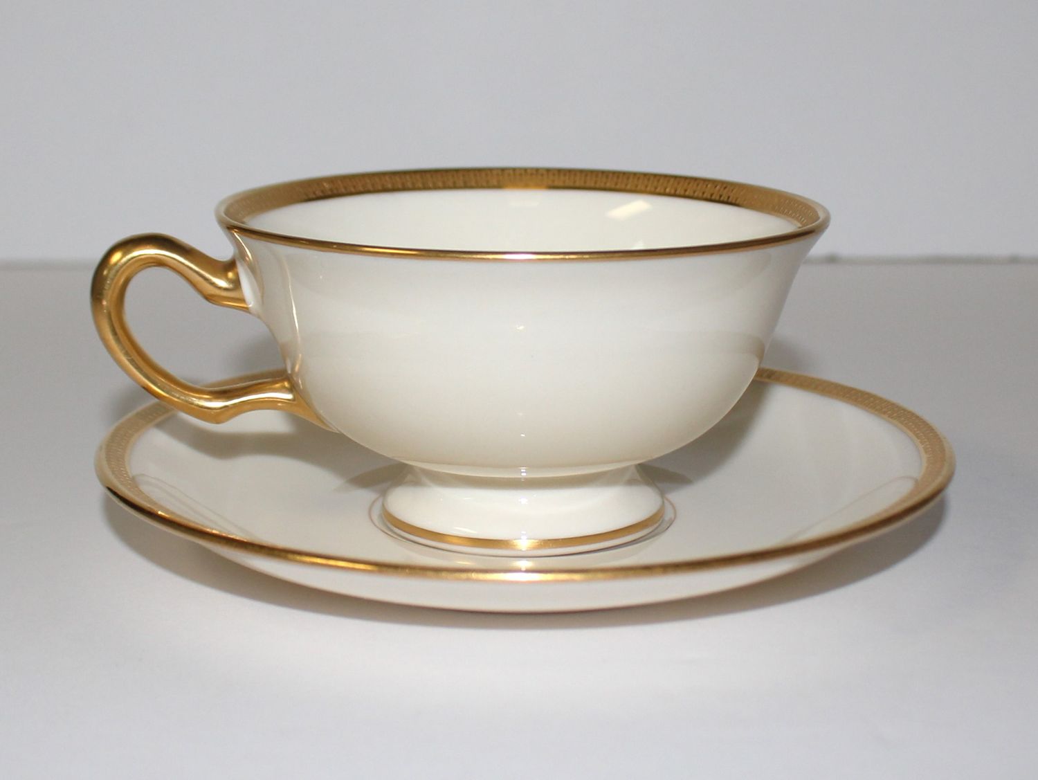 Lenox Tuxedo Gold Encrusted 2-Piece Footed Cup &amp; Saucer Set - Multiple Available