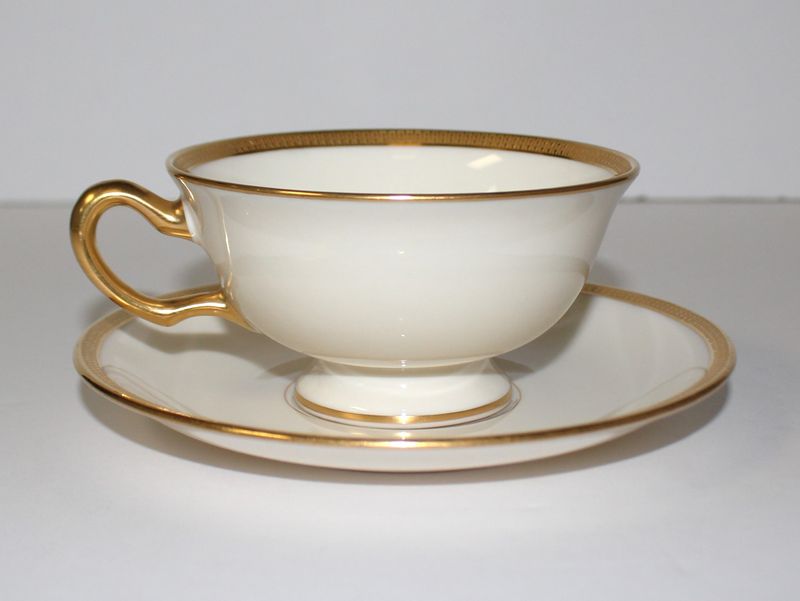 Lenox Tuxedo Gold Encrusted 2-Piece Footed Cup &amp; Saucer Set - Multiple Available