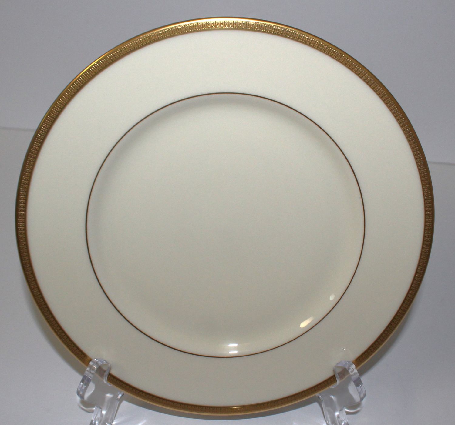 Lenox Tuxedo 8 3/8&quot; Salad Plate with Gold Encrusted Rim, Gold Backstamp