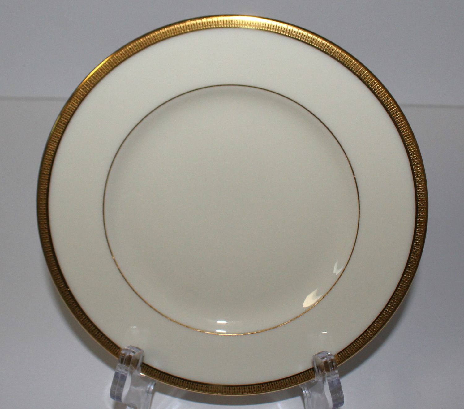Lenox Tuxedo 6.25&quot; Bread / Dessert Plate with Gold Encrusted Rim, Gold Backstamp