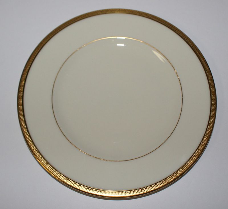 Lenox Tuxedo 6.25" Bread / Dessert Plate with Gold Encrusted Rim, Gold Backstamp