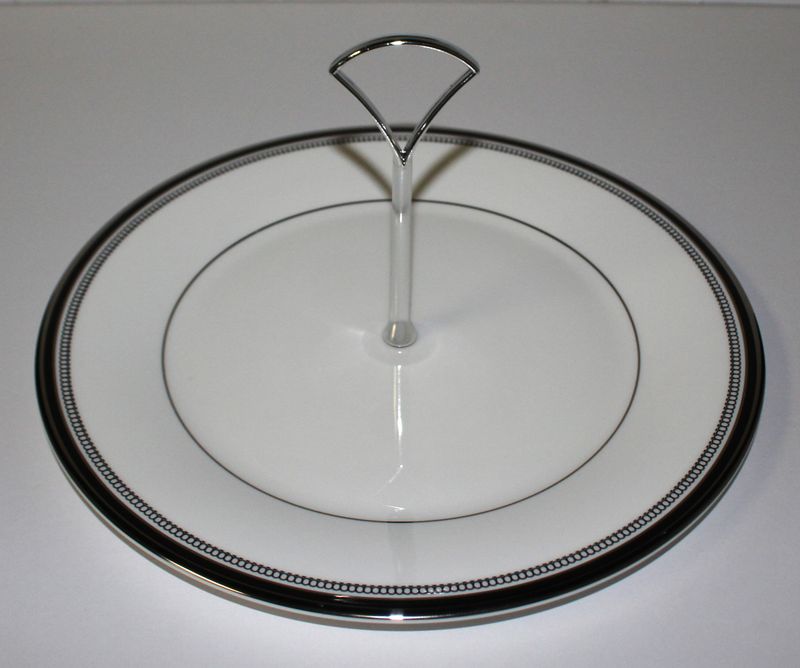 Royal Doulton SARABANDE 5023 Round Serving Plate with Silver Handle, England
