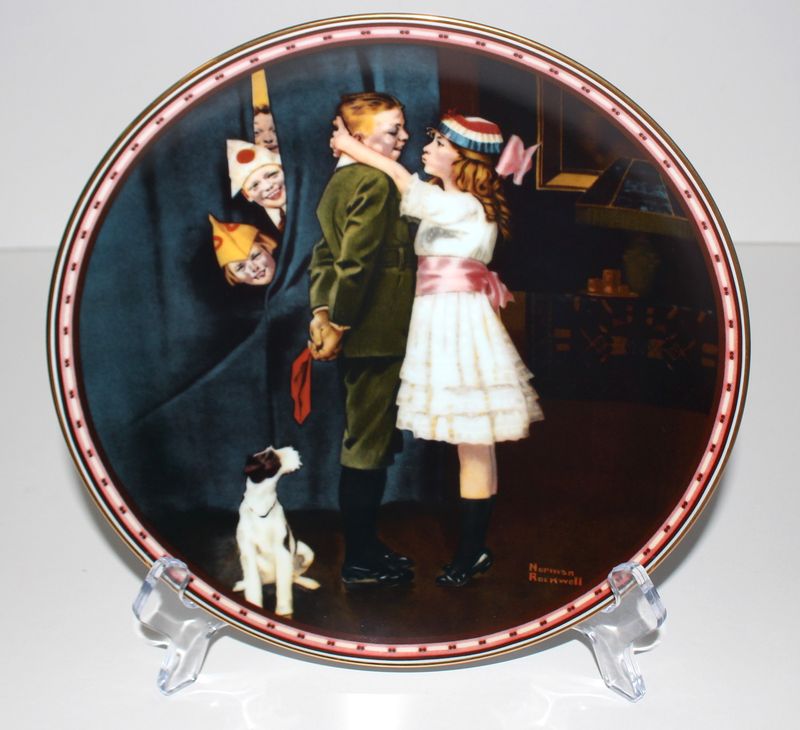 Norman Rockwell “KISS AND TELL” 1988 Mind of Her Own Collector Plate with COA