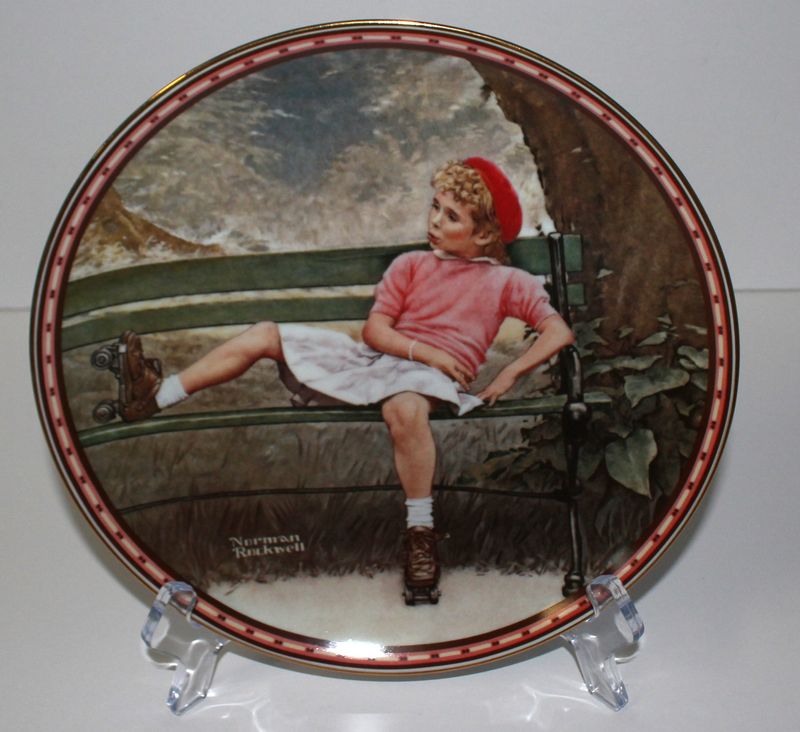 Norman Rockwell “BREAKING THE RULES” 1987 Mind of Her Own Collector Plate w/ COA
