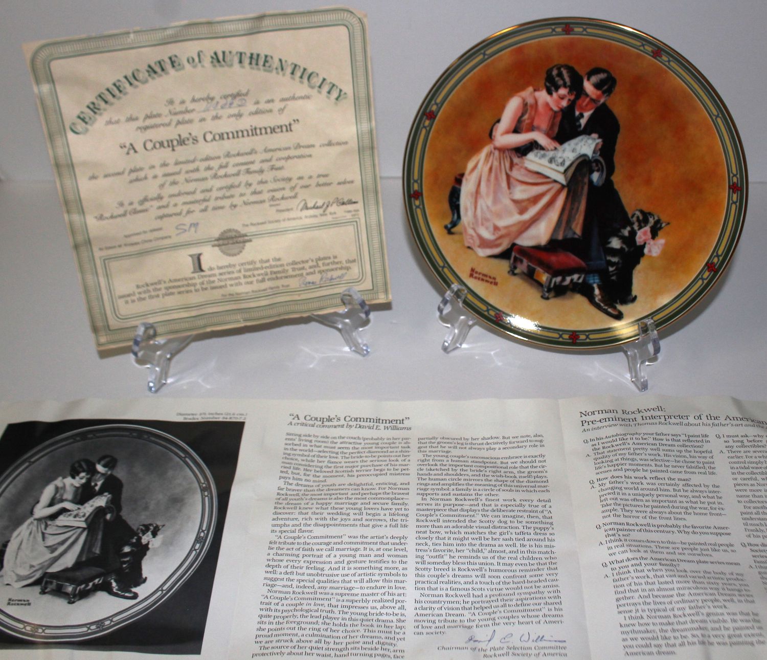 Norman Rockwell&#39;s American Dream “A COUPLE&#39;S COMMITMENT” 1985 Collector Plate