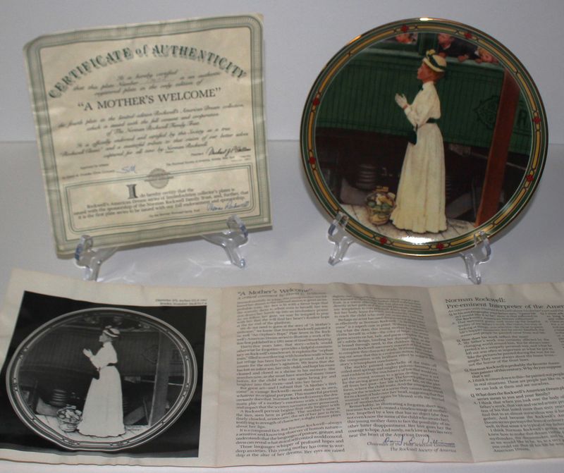 Norman Rockwell&#39;s American Dream “A MOTHER&#39;S WELCOME” 1986 Collector Plate w/COA