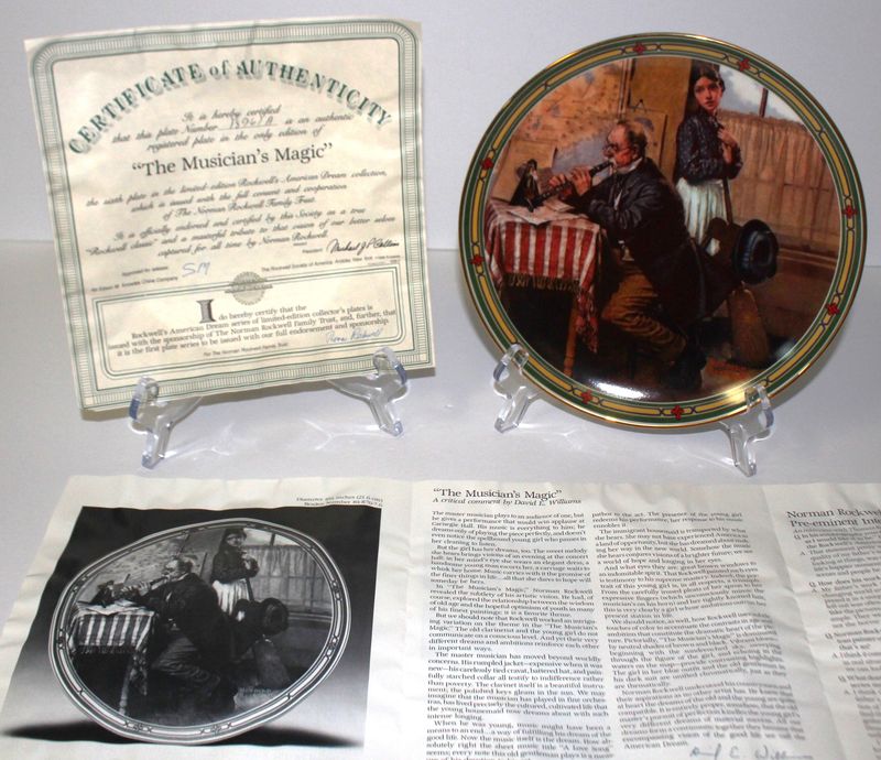 Norman Rockwell&#39;s American Dream “THE MUSICIAN&#39;S MAGIC” 1986 Collector Plate
