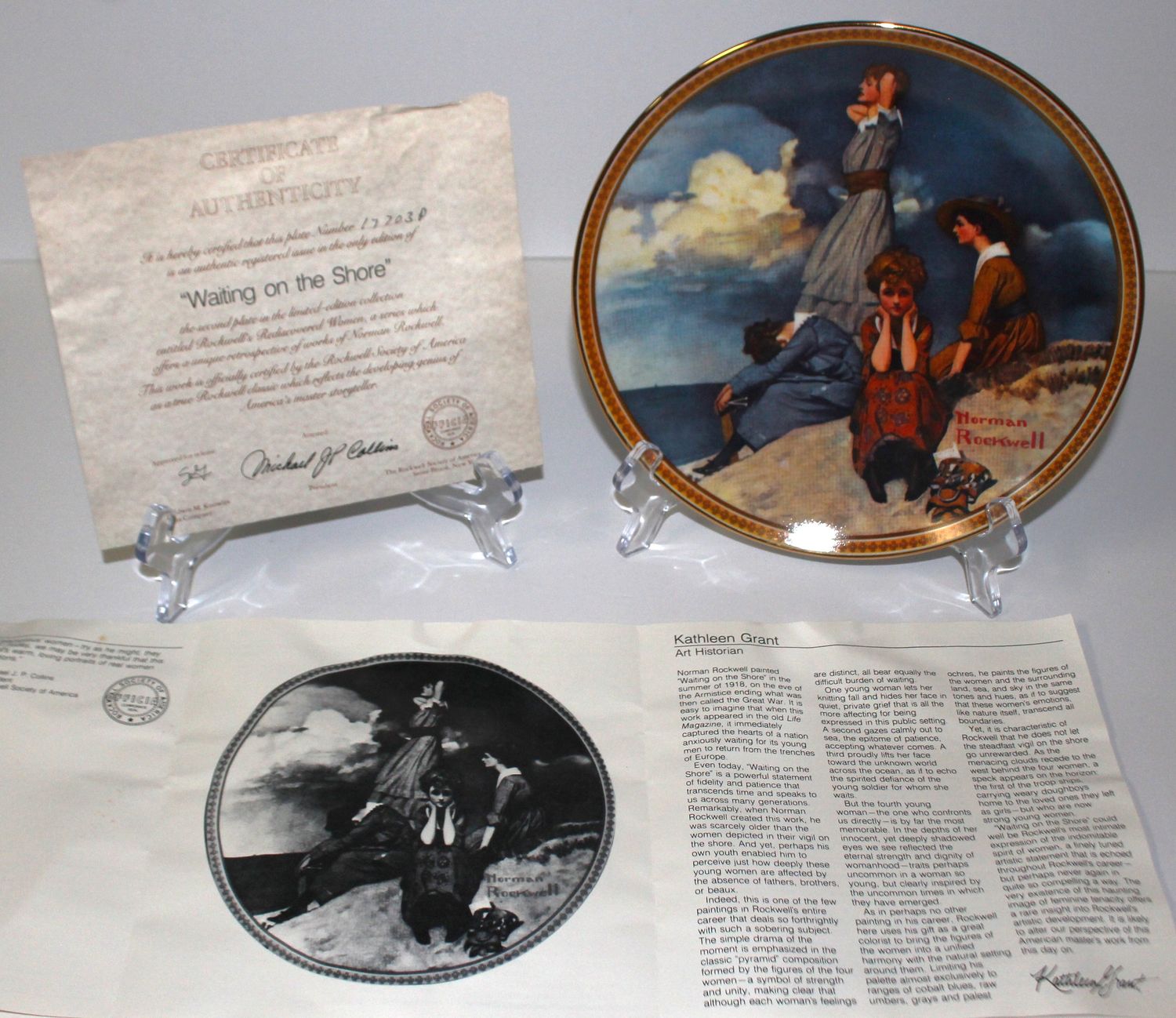 Norman Rockwell “WAITING ON THE SHORE” Rediscovered Women 1984 Collector Plate