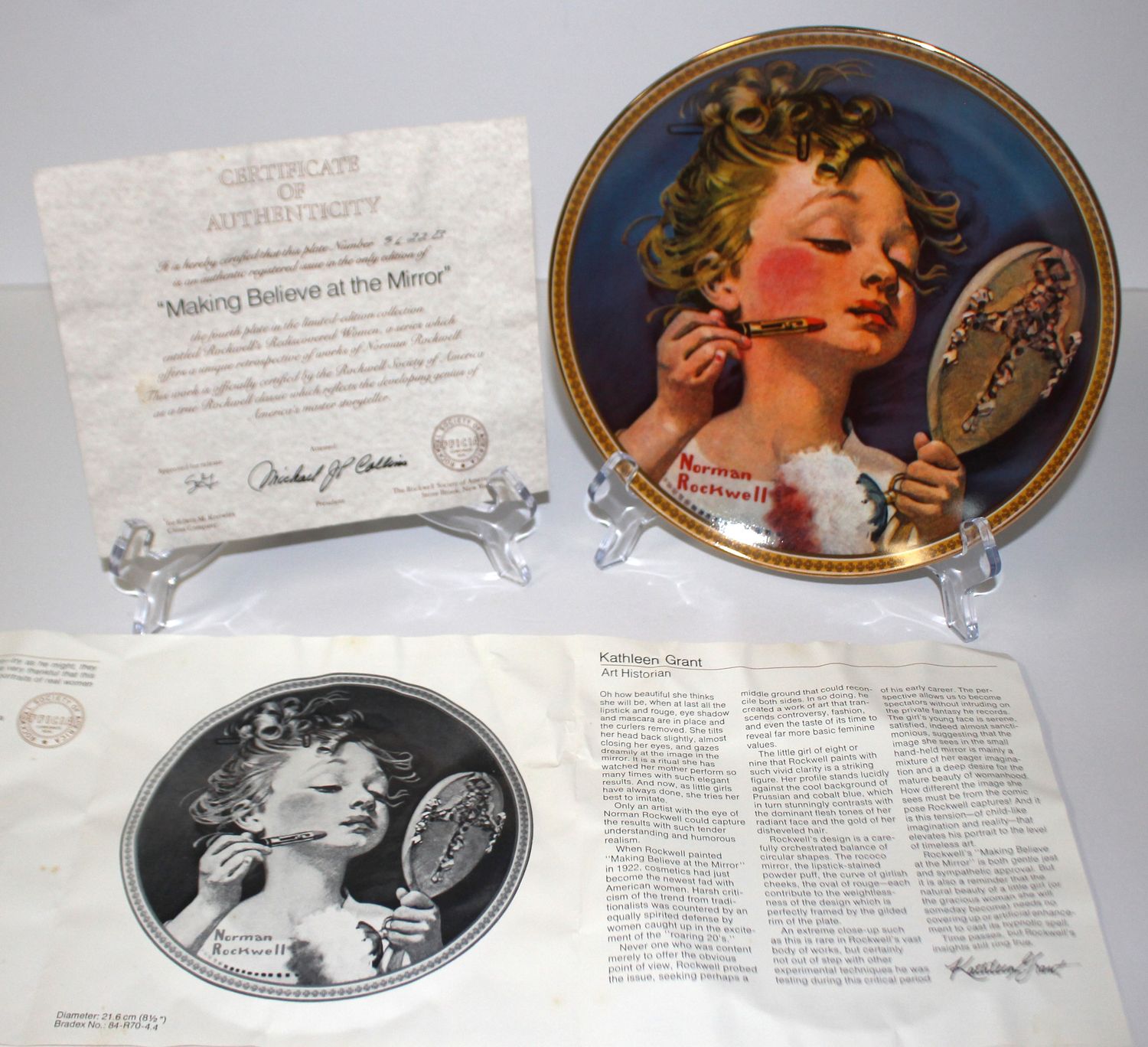 Rockwell “MAKING BELIEVE AT THE MIRROR” Rediscovered Women 1984 Collector Plate