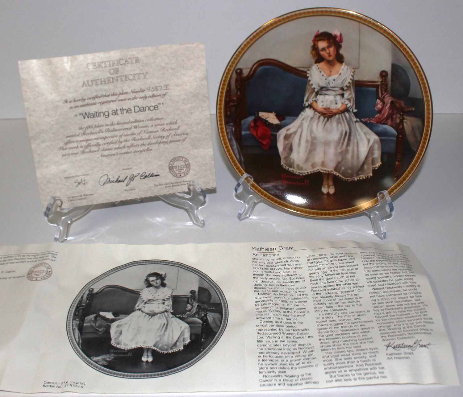 Norman Rockwell “WAITING AT THE DANCE” Rediscovered Women 1984 Collector Plate