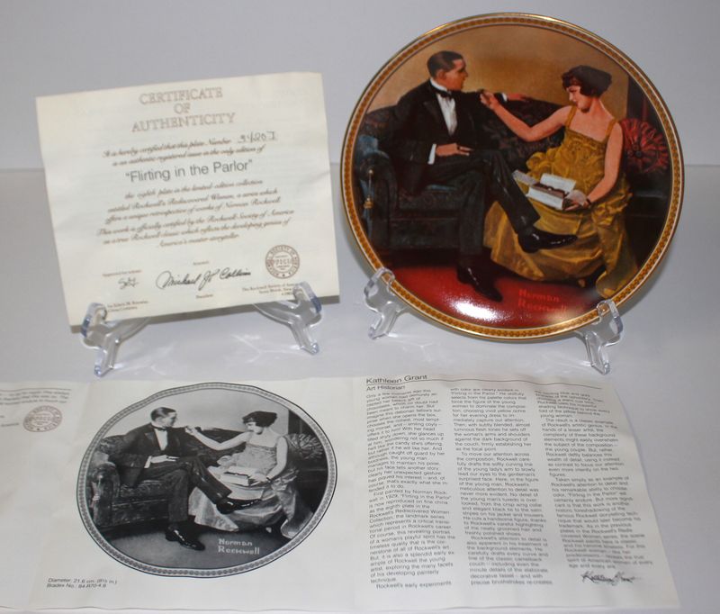 Norman Rockwell “FLIRTING IN THE PARLOR” Rediscovered Women 1984 Collector Plate
