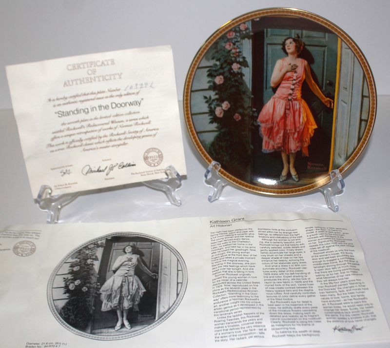Rockwell “STANDING IN THE DOORWAY” Rediscovered Women 1984 Collector Plate w/COA