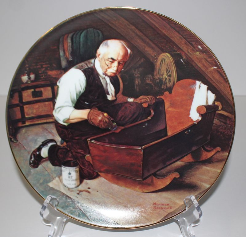 Norman Rockwell's Golden Moments “GRANDPA'S GIFT” 1987 Collector Plate with COA