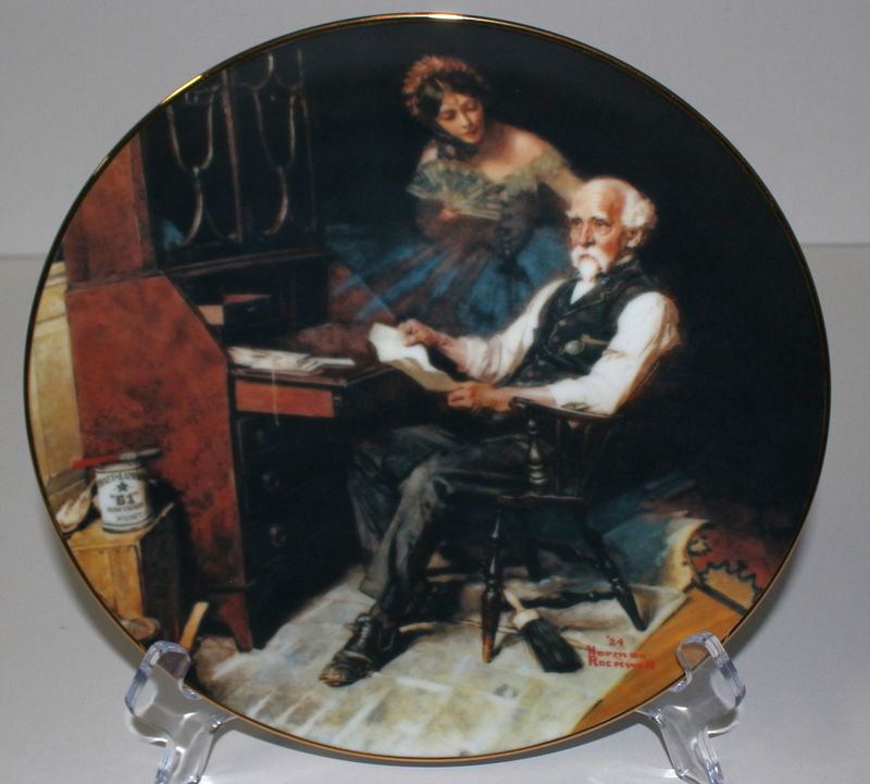 Norman Rockwell's Golden Moments “LOVE LETTERS” 1989 Collector Plate with COA