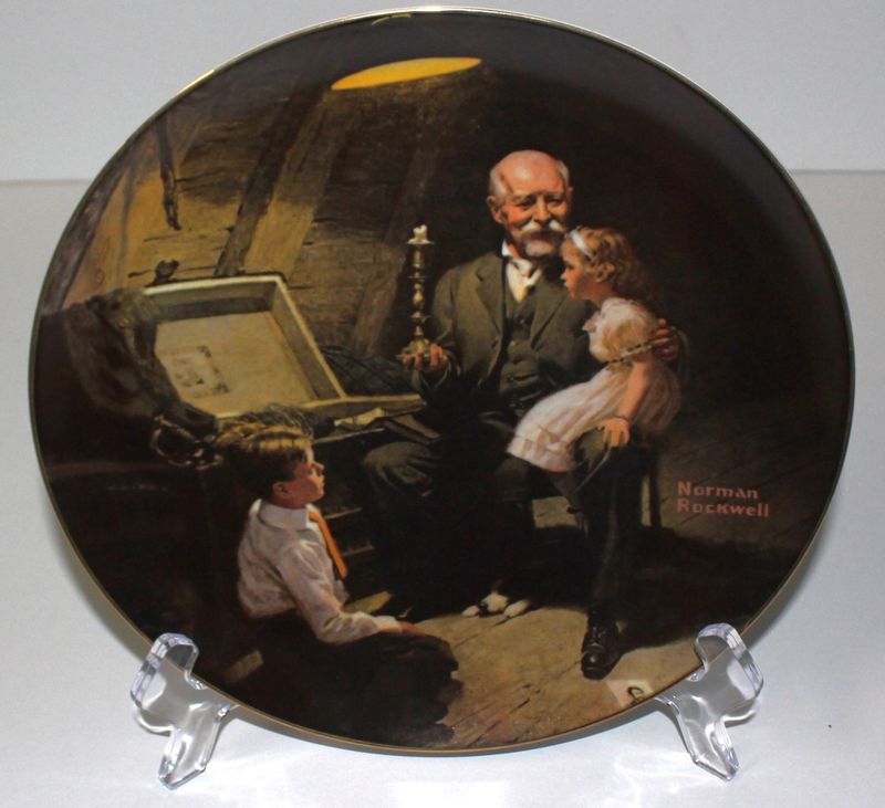 Norman Rockwell's Light Campaign “GRANDPA'S TREASURE CHEST” 1983 Collector Plate