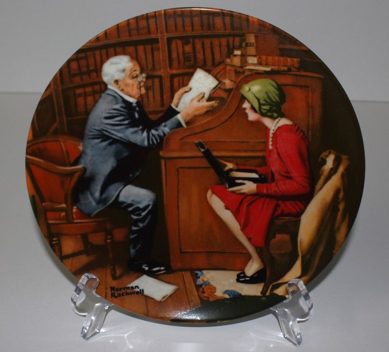 Norman Rockwell Heritage Collection “THE PROFESSOR” 1986 Collector Plate w/COA