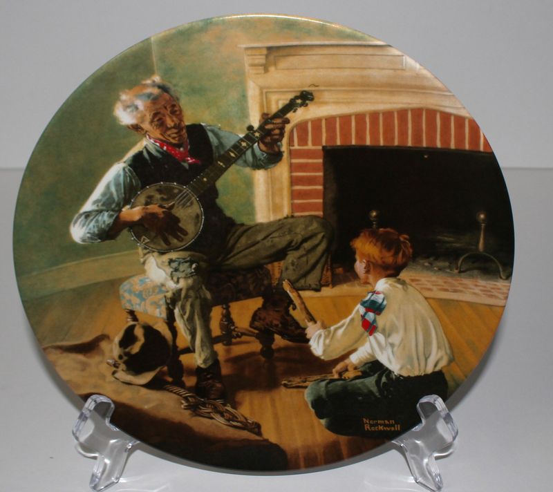 Norman Rockwell Heritage Collection “THE BANJO PLAYER” 1989 Collector Plate, COA
