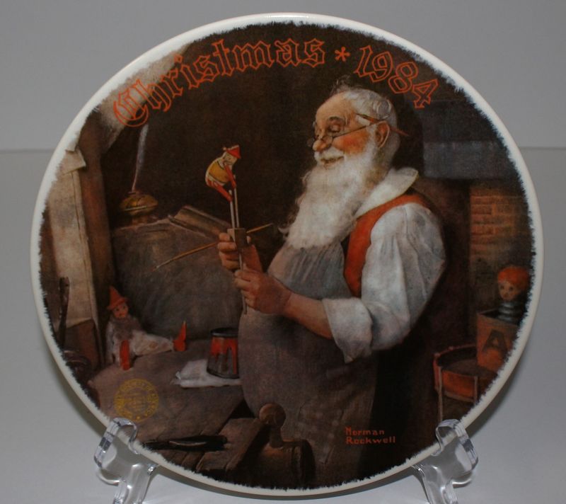 Norman Rockwell “SANTA IN HIS WORKSHOP” 1984 Annual Christmas Collector Plate