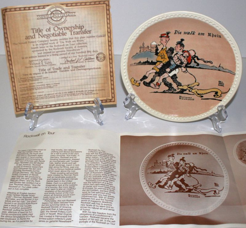 Norman Rockwell on Tour “DIE WALK AM RHEIN” 1984 Newellware Collector Plate