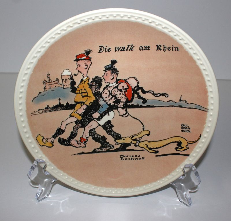 Norman Rockwell on Tour “DIE WALK AM RHEIN” 1984 Newellware Collector Plate