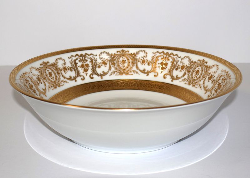 Camille Tharaud Limoges 9&quot; Vegetable Bowl – Veritable Incrustation Double Dorure