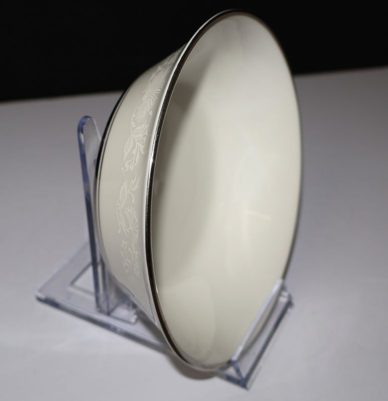 Lenox Oxford White Echo 5 3/4&quot; Coupe Cereal Bowl – Fine Bone China with Platinum