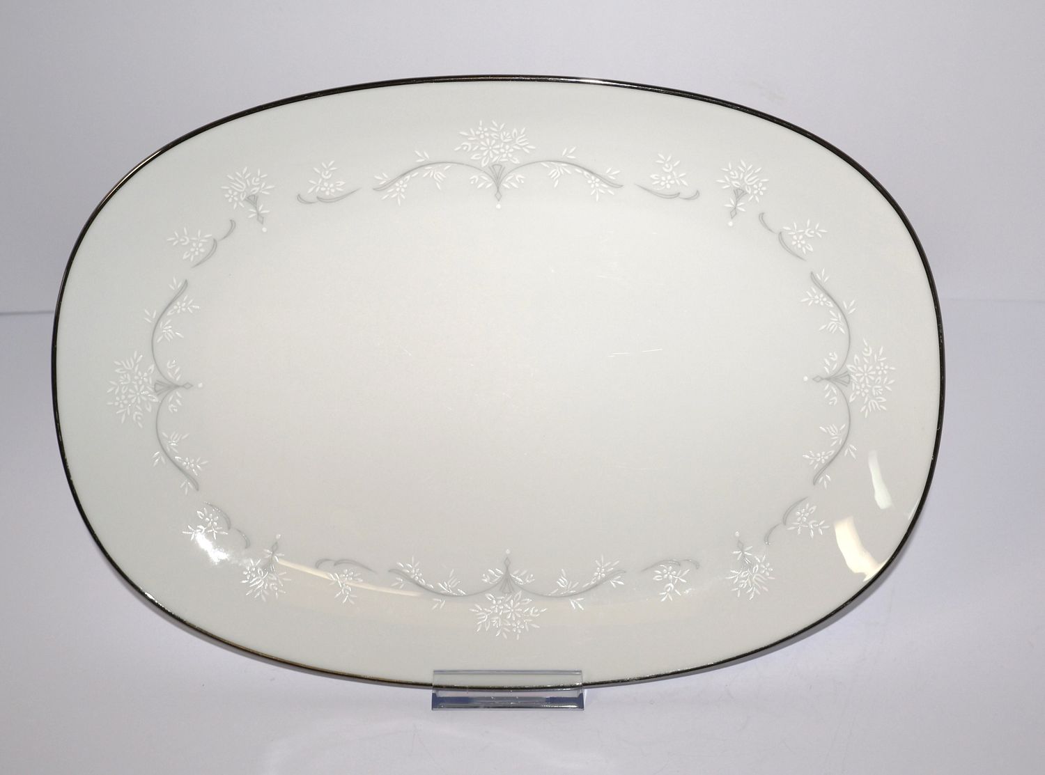 Noritake Whitebrook 13 1/8&quot; Oval Serving Platter 6441 - Made in Japan