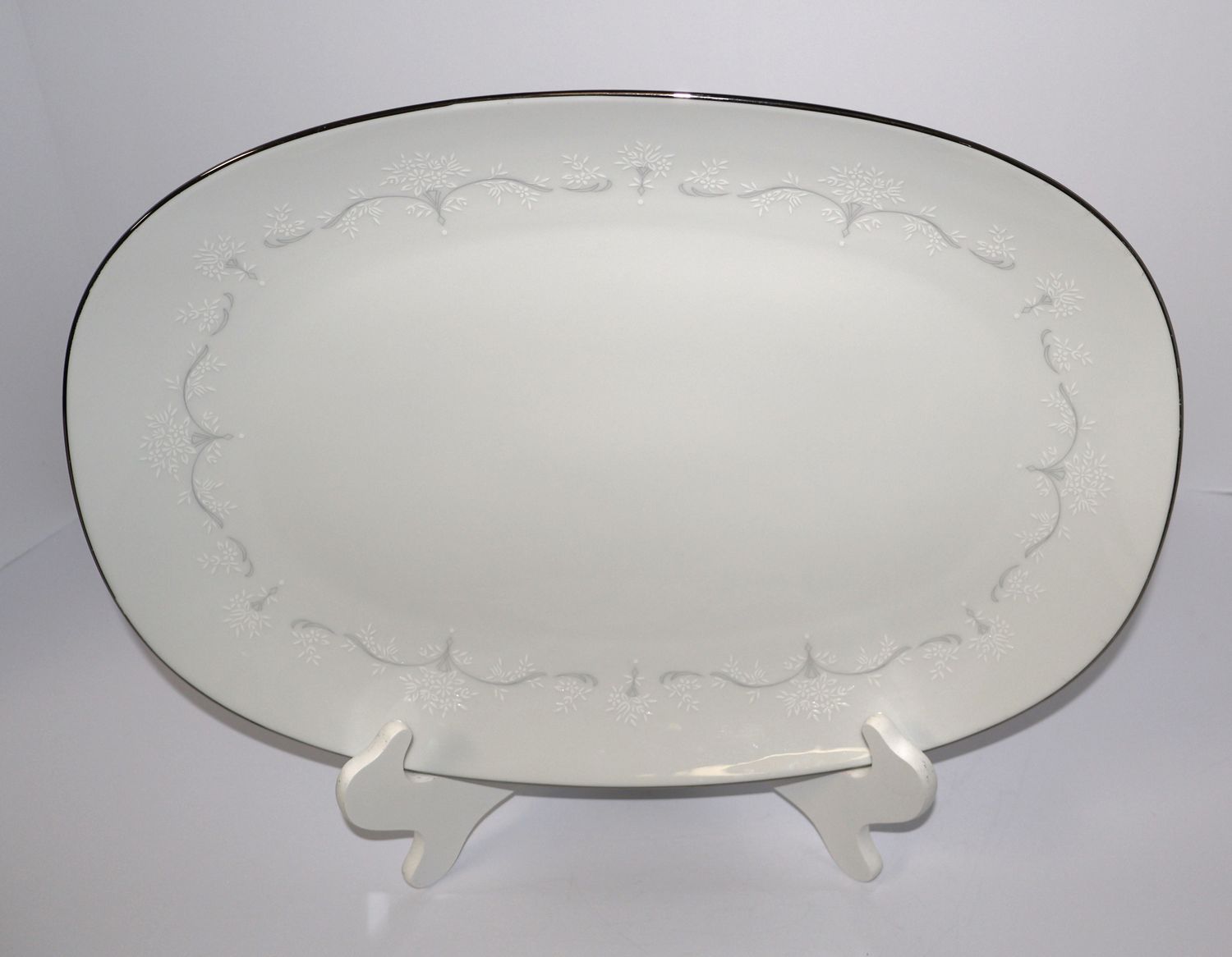 Noritake Whitebrook 15 1/4&quot; Oval Serving Platter 6441 - Made in Japan