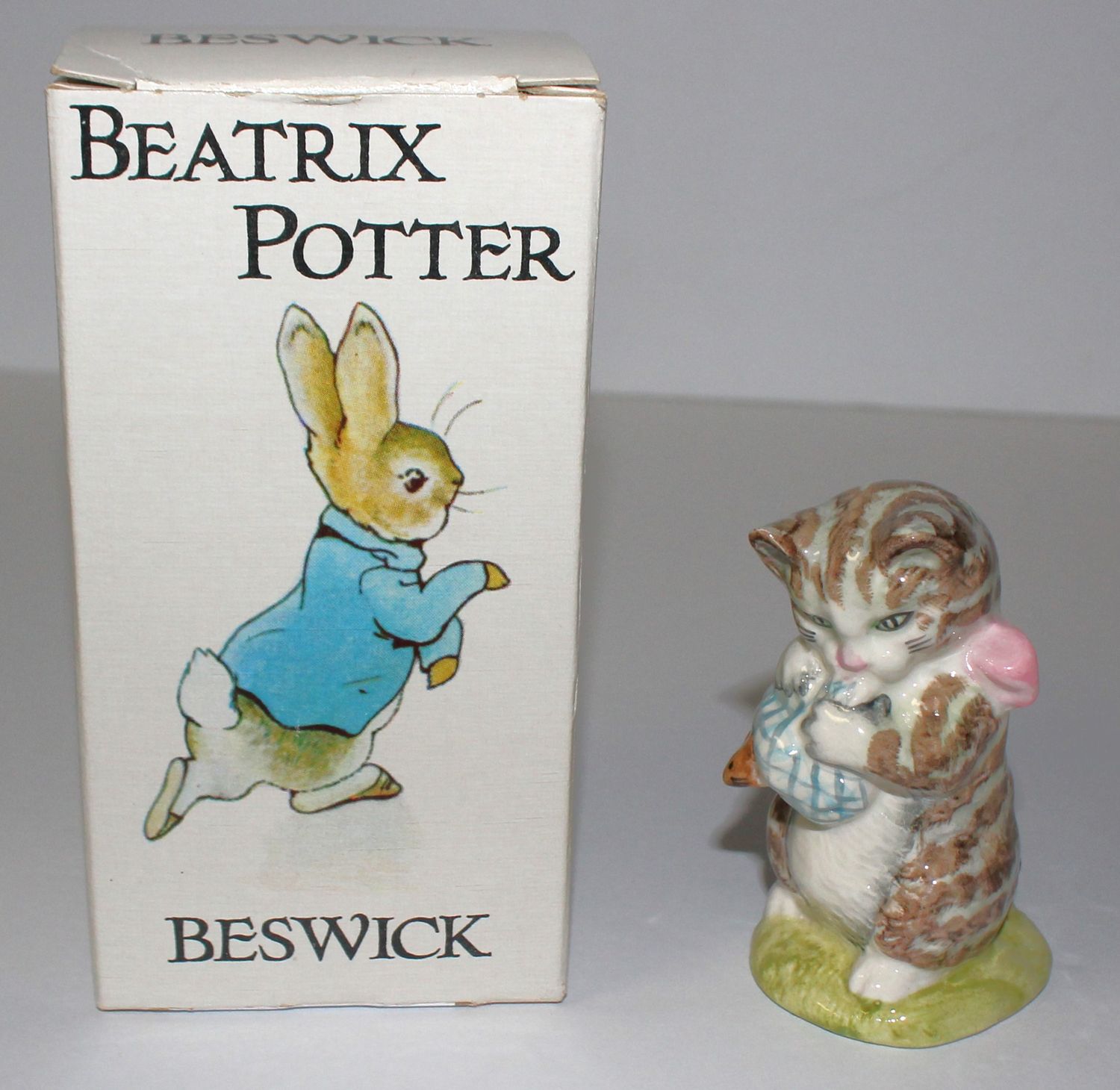 Beswick &quot;Miss Moppet&quot; Beatrix Potter’s Porcelain Cat Figurine with Box - England