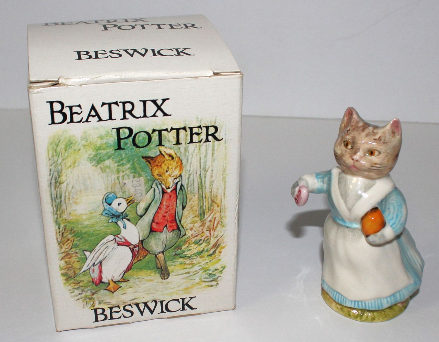 Beswick &quot;Tabitha Twitchett&quot; Beatrix Potter’s Porcelain Cat Figurine with Box
