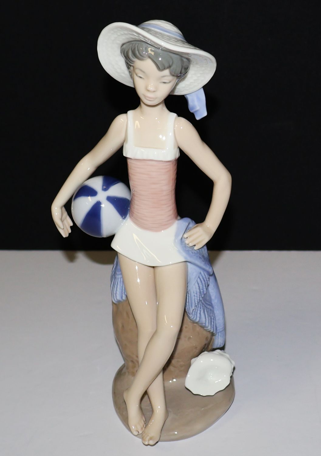 Lladro “Summer” Four Seasons Girl Figurine with Beach Ball #5219 Figurine - Mint