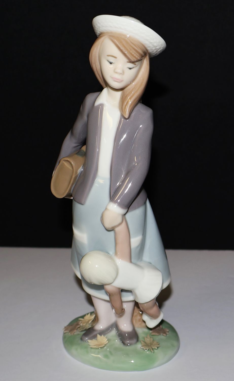 Lladro “Autumn” Figurine – Four Seasons #5218 – Young Girl with Briefcase &amp; Rag Doll