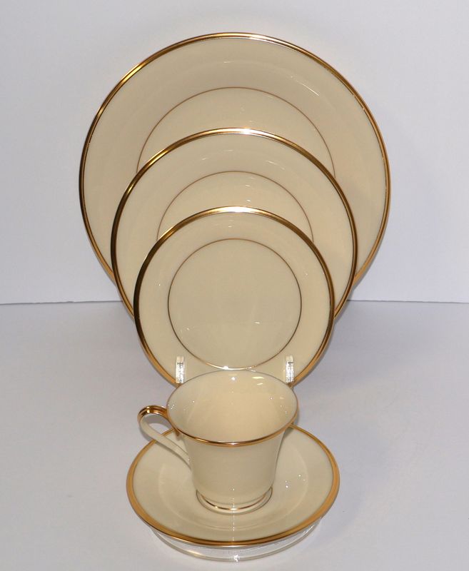 Lenox Eternal 5-Piece Place Setting – Ivory with Gold Trim | Multiple Sets Available