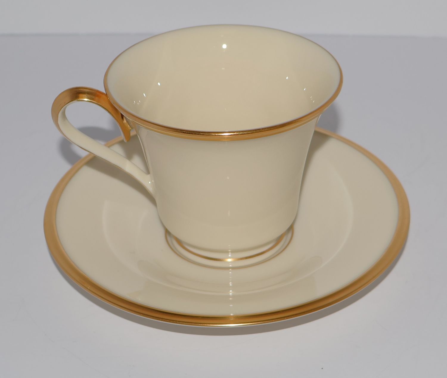 Lenox Eternal Cup &amp; Saucer Set – Ivory with Gold Trim – Made in USA | Multiple Available