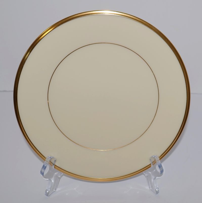 Lenox Eternal 8” Salad Plate – Ivory with Gold Trim – Made in USA | Multiple Available