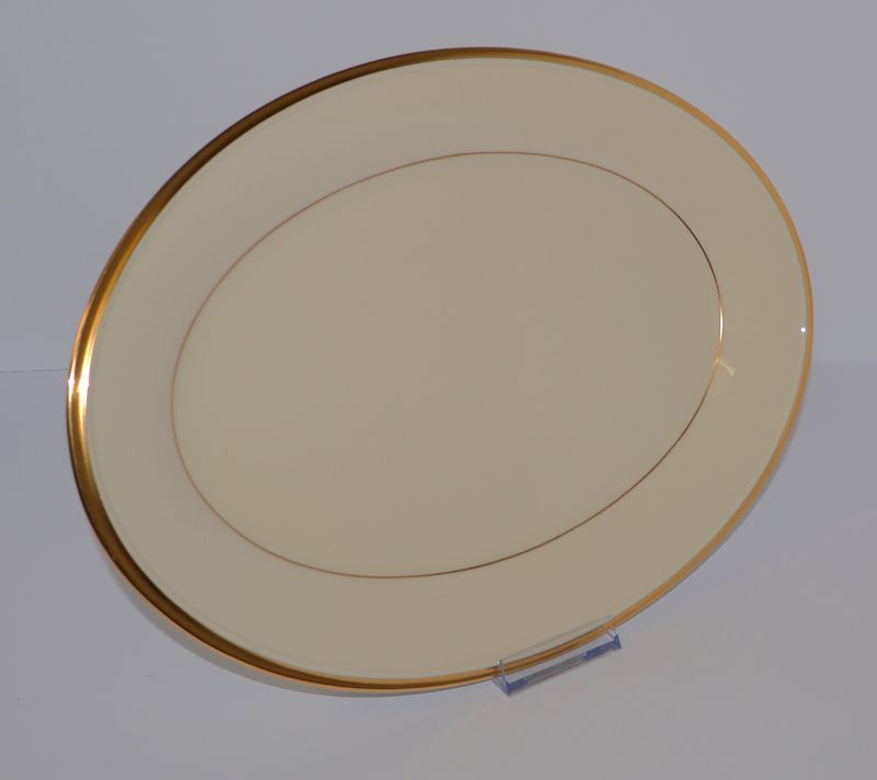 Lenox Eternal 13 7/8&quot; Oval Serving Platter – Ivory with Gold Trim | Made in USA