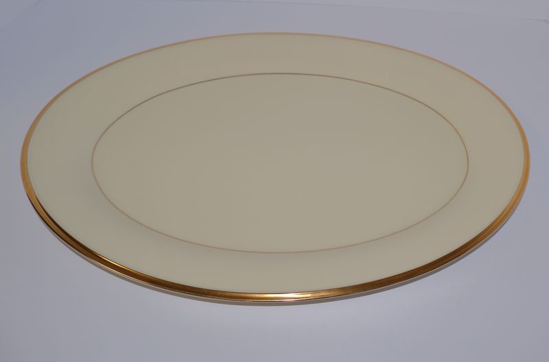 Lenox Eternal 17&quot; Oval Serving Platter – Ivory with Gold Trim | Made in USA