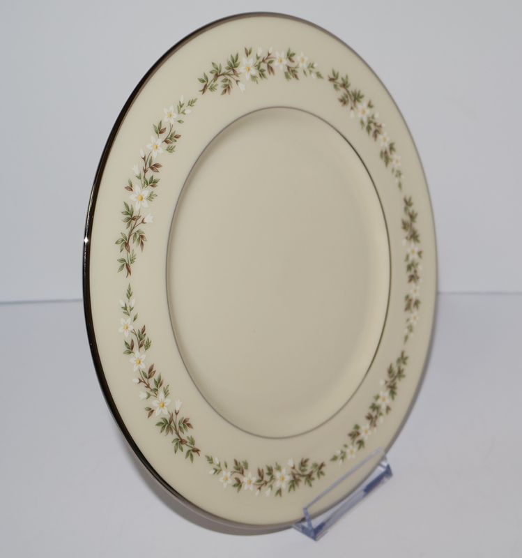 Lenox Brookdale 8 3/8” Dinner Plate – Floral with Platinum Trim | Multiple Available