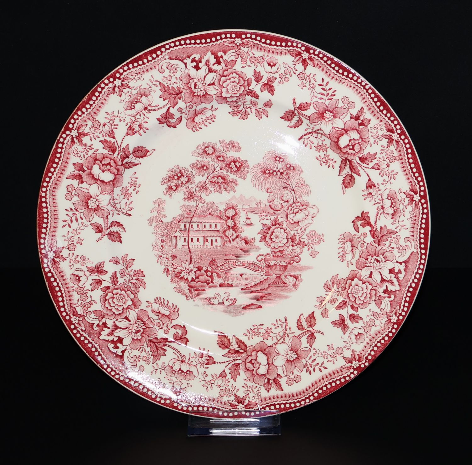 Royal Staffordshire Tonquin Red Pink Dinner Plate – Made in England | Multiple Available