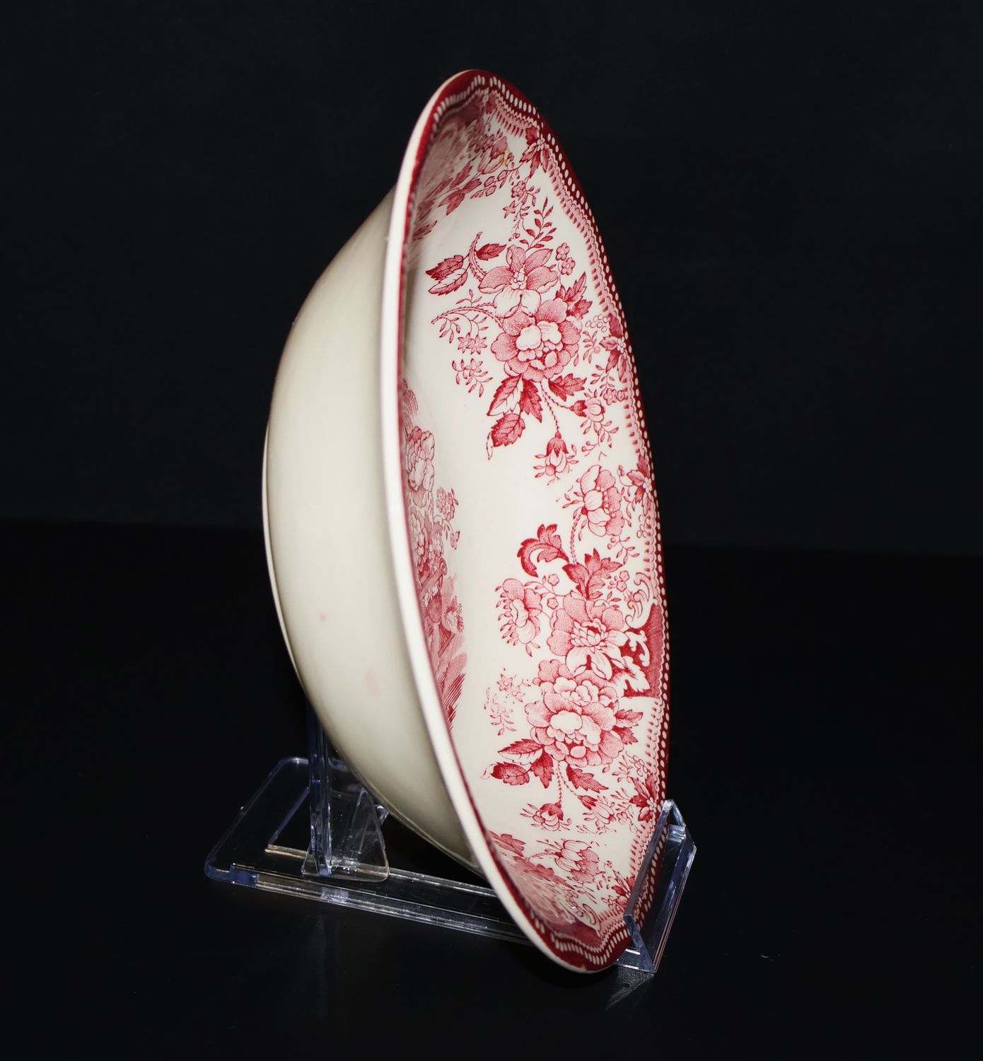 Royal Staffordshire Tonquin Red Pink 8” Vegetable Serving Bowl – Made in England