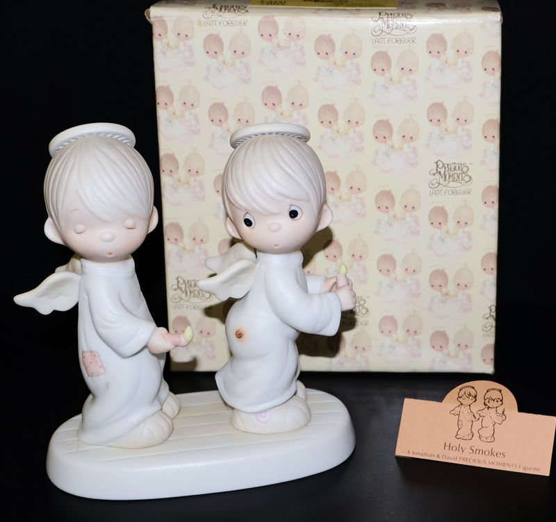 Precious Moments Figurine #E-2351 – “Holy Smokes” (1982) with Original Box