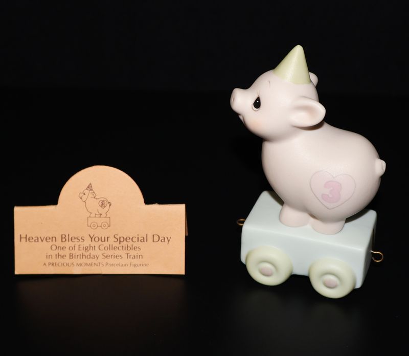 Precious Moments “Heaven Bless Your Special Day” Train Figurine #15954 (Age 3) with Box