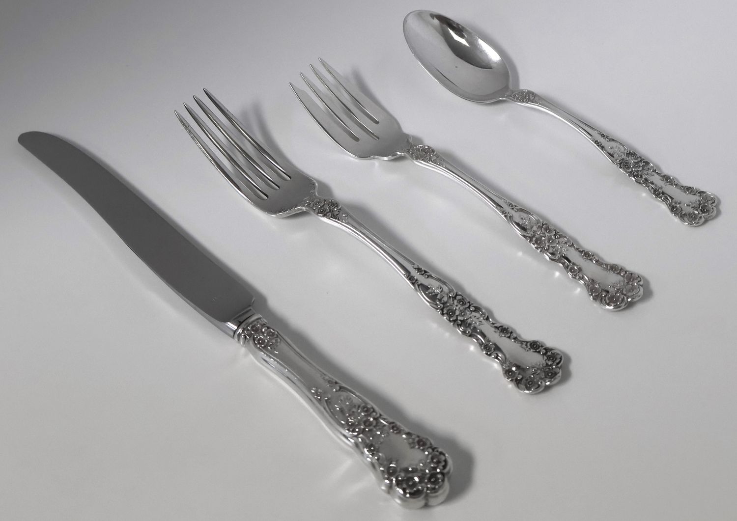 Gorham Buttercup Sterling 4-Piece Place Setting – Old Mark – No Mono – Multiple Sets Available